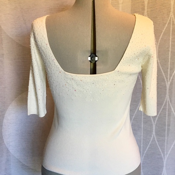 Beaded and sequin short sleeve blouse - Picture 3 of 6